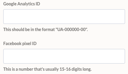 Website traffic tracking options available in EmailOctopus' free landing page builder